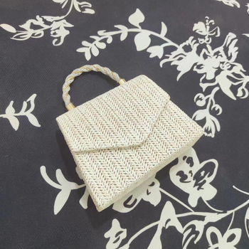 Nova ljetna slamnata ženska torba s poklopcem, kompaktna kvadratna crossbody torba