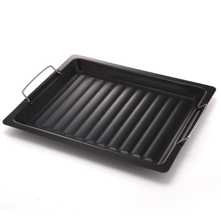 Tigaie antiaderentă pentru grătar, tigaie pătrată din oțel inoxidabil, 25x30 cm, accesorii pentru grătar