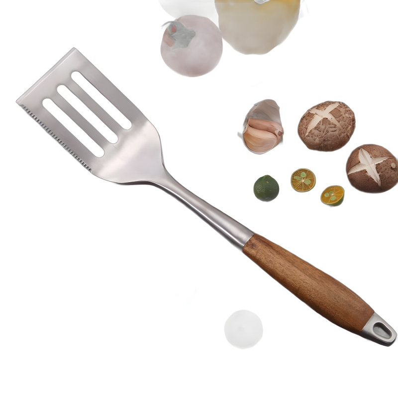 Rosewood oțel inoxidabil set gril 4 piese - spatulă furculiță clește perie