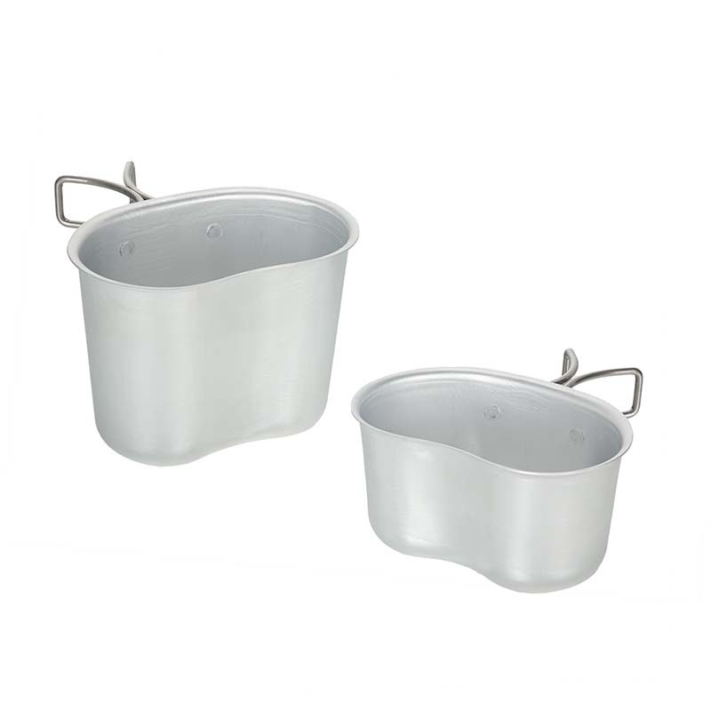 Aluminijska vanjska dvodijelna kutija za ručak i kutija za povrće, prijenosni lagani set pribora za obrok za jednu osobu, čajnik i držač za šalicu
