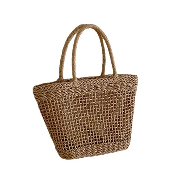 Francuska retro umjetnička slamnata torba, ručno pletena, velika kapaciteta, za nošenje preko ramena, odmor na moru, ženska torba