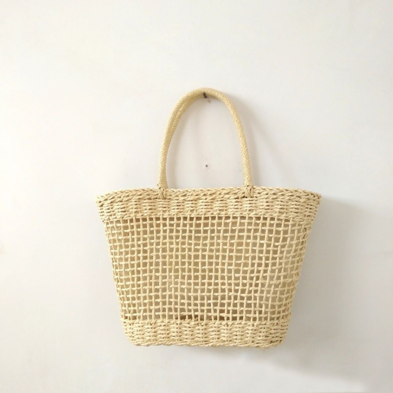 Francuska retro umjetnička slamnata torba, ručno pletena, velika kapaciteta, za nošenje preko ramena, odmor na moru, ženska torba