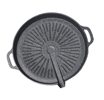 Placă grill teppanyaki antiaderentă, în stil coreean, pentru plite cu inducție