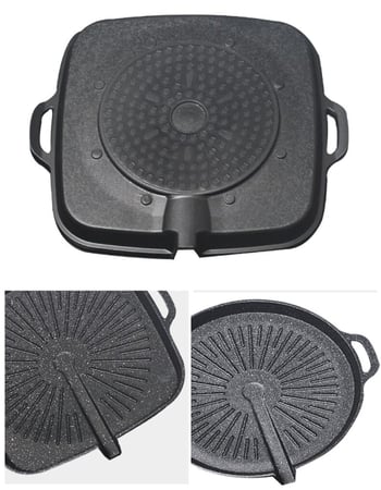 Placă grill teppanyaki antiaderentă, în stil coreean, pentru plite cu inducție