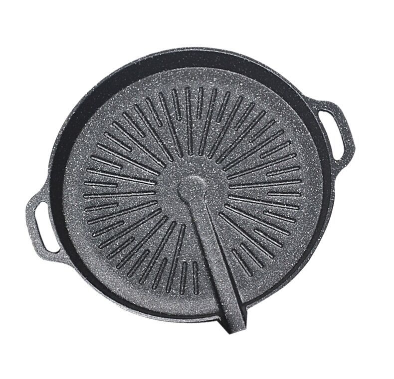 Placă grill teppanyaki antiaderentă, în stil coreean, pentru plite cu inducție