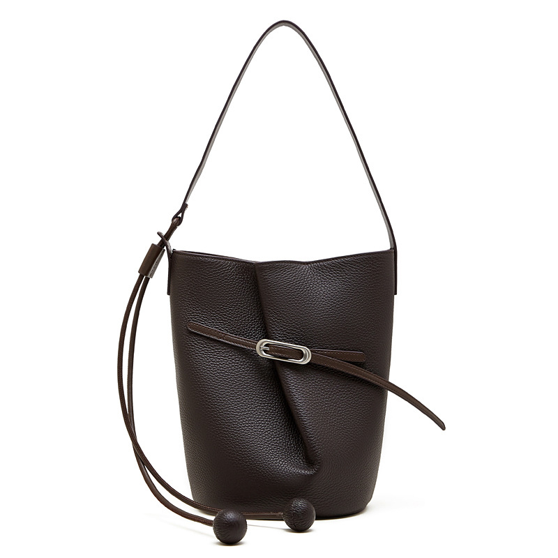Bucket torba od vrhunske teleće kože – minimalistički dizajn, velika zapremina, svestrana crossbody torba za svakodnevnu uporabu