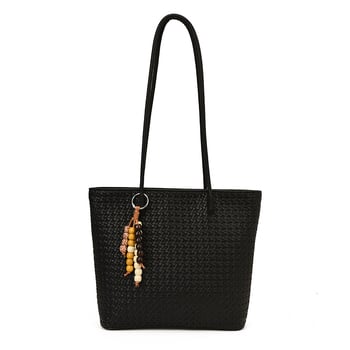 Ženska pletene tote torba, velika zapremina, gradski stil, na rame, model 2025