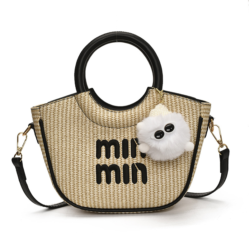 Ženska minimalistička košarasta torba, 2025 nova, casual plažna crossbody bucket torba