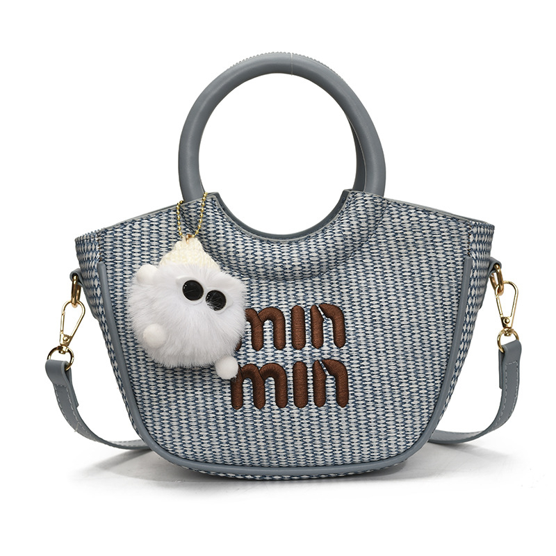 Ženska minimalistička košarasta torba, 2025 nova, casual plažna crossbody bucket torba