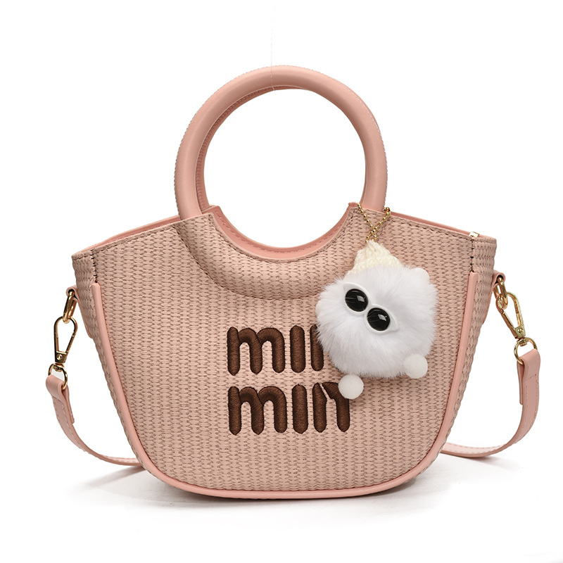 Ženska minimalistička košarasta torba, 2025 nova, casual plažna crossbody bucket torba