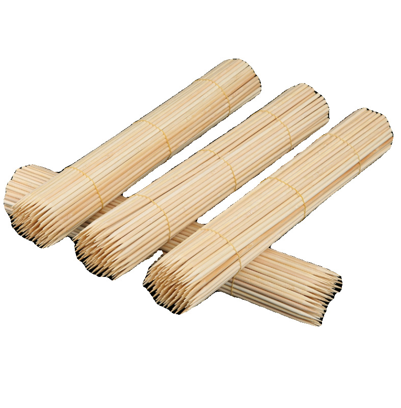 Bețe pentru grătar extra groase, 6,0 mm, lungime 60 cm, lucrate manual, 40 bețe mari pentru carne și 50 bețe pentru cartofi, din bambus rotund