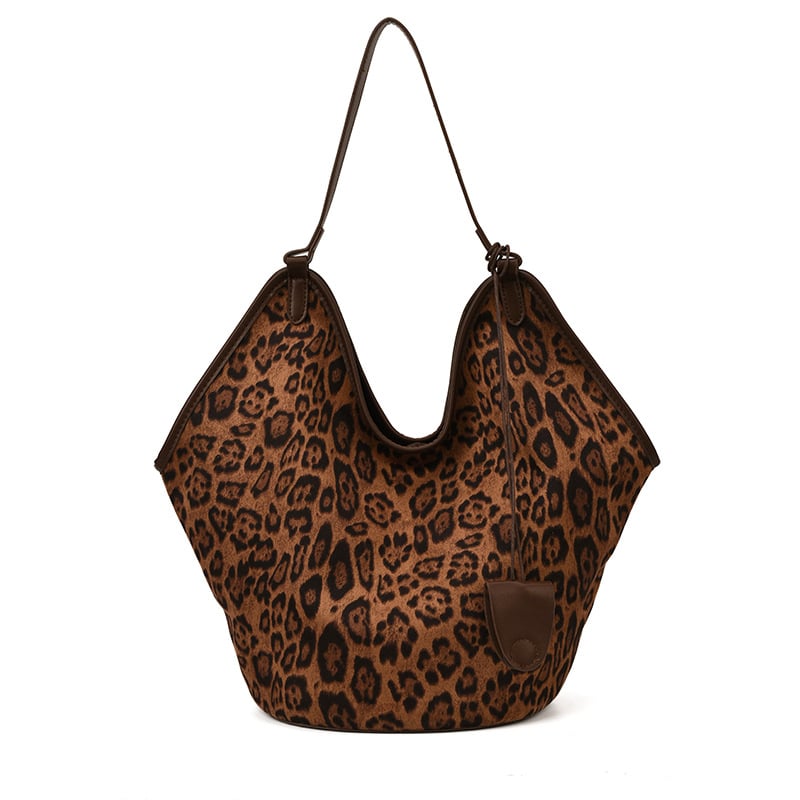 Torba Tote s leopard printom u retro euro-američkom stilu, velika kapaciteta, svakodnevna torba za ramena i crossbody torba za žene