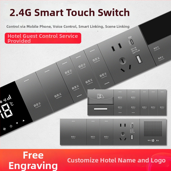 2.4G bezdrôtový Bluetooth Mesh inteligentný panel spínačov pre hotely a penzióny s ovládáním hlasom
