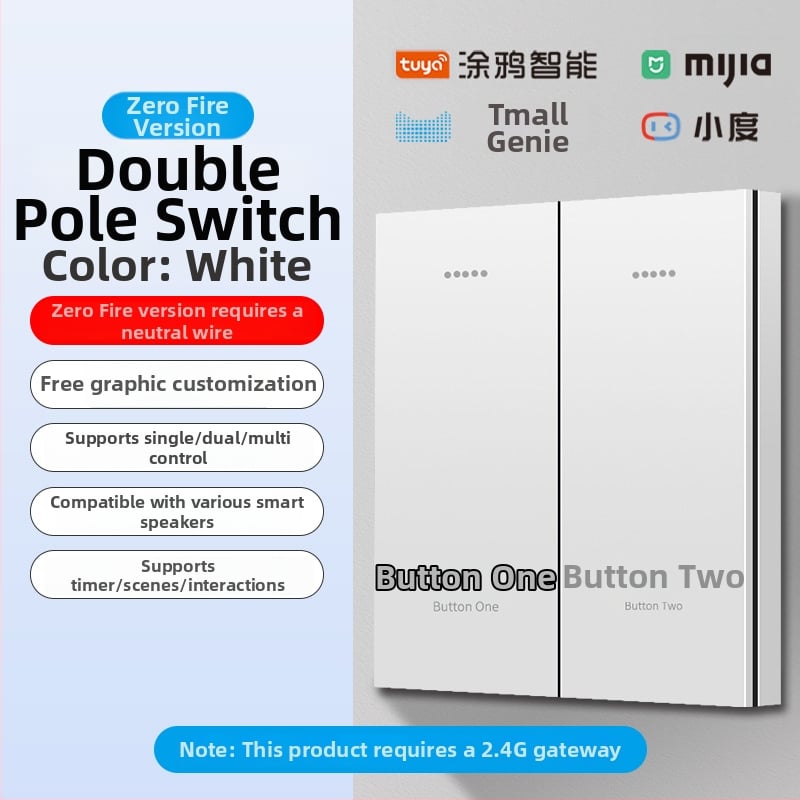 2.4G bezdrôtový Bluetooth Mesh inteligentný panel spínačov pre hotely a penzióny s ovládáním hlasom