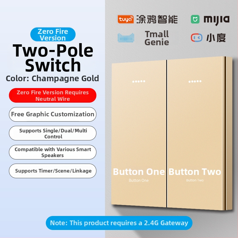 2.4G bezdrôtový Bluetooth Mesh inteligentný panel spínačov pre hotely a penzióny s ovládáním hlasom