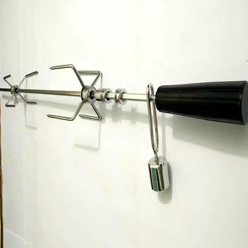 Set de furculițe rotative pentru grătar, cu mâner Bakelite, piuliță din cupru încorporată, M8, rezistent la temperatură, finisaj negru