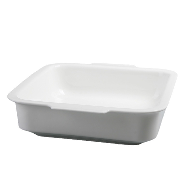 Tavă ceramică pătrată pentru paste și lasagna cu brânză – rezistentă la temperaturi înalte, potrivită pentru cuptor