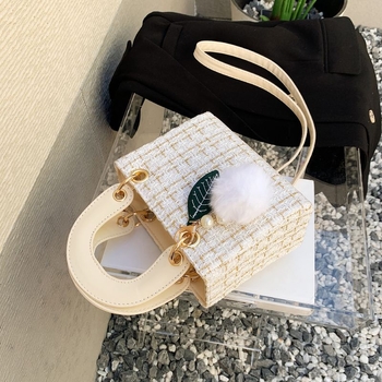 Mini ženska crossbody torba, proljeće-ljeto 2025, stil Princeza Diana, tijelo od poliestera, podstava od vune