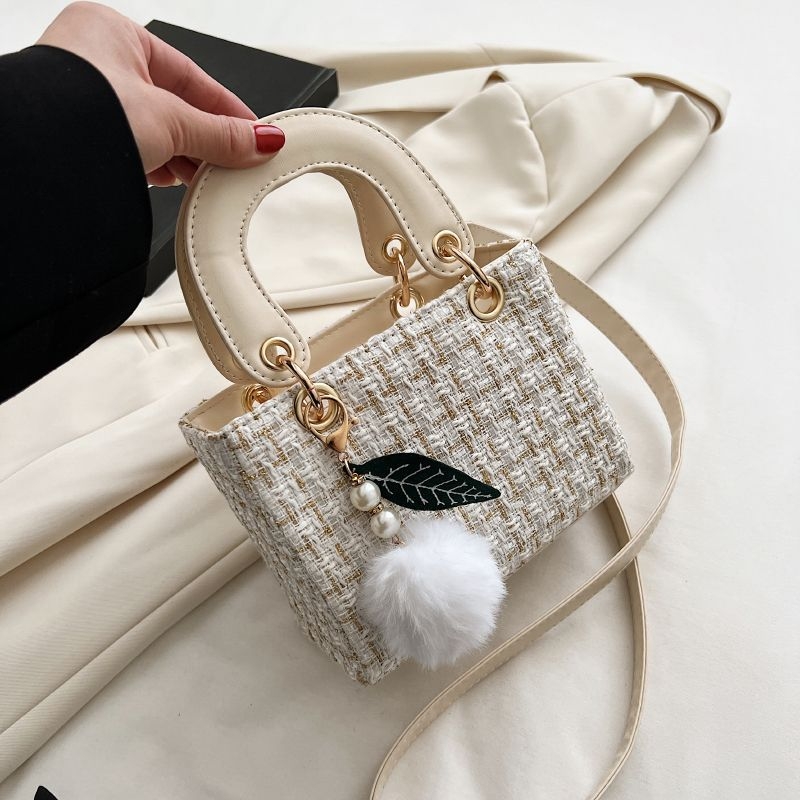 Mini ženska crossbody torba, proljeće-ljeto 2025, stil Princeza Diana, tijelo od poliestera, podstava od vune