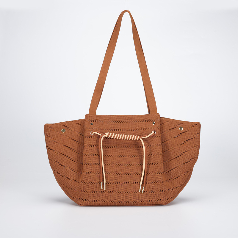 Ženska torbica preko ramena s dizajnom nišne marke, visokokvalitetni fly-knit materijal, velika dumpling-stil torba s magnetskim zatvaranjem, unutarnja ID kartica džep, dvostruke naramenice.