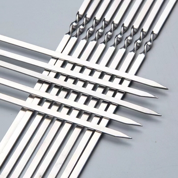 Frigărui din oțel inoxidabil de 2,5 mm, plate și rotunde, pentru frigăruie de miel