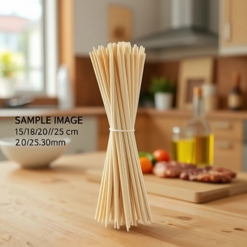 Bețișoare de bambus de unică folosință pentru grătar, diametru 3,5 mm, lungime 30 cm, pentru fructe caramelizate