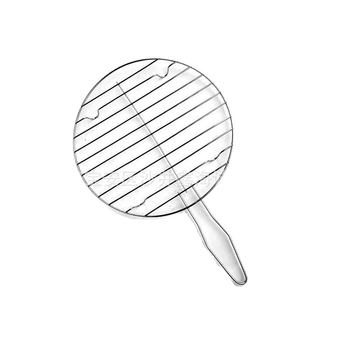 Raft rotund din fier cromat pentru plite ceramice electrice și cuptor infraroșu; include suport pentru oale și raft pentru friteuză cu aer