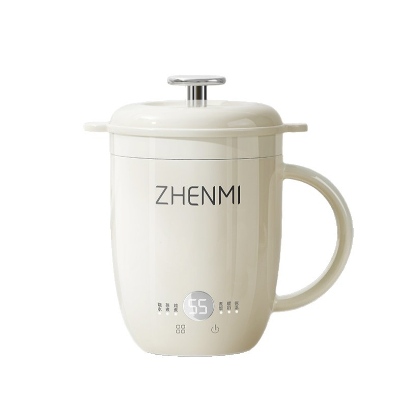 Zhenmi recipient portabil pentru hrana bebelușilor, mini vas electric pentru aburi și gătit, vas mic multifuncțional