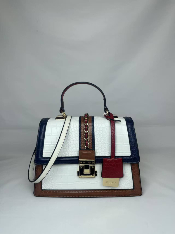 Ženska torba za rame i crossbody s uzorkom zmijskog uzorka, patchworkom i dizajnom color-block – proljeće 2026