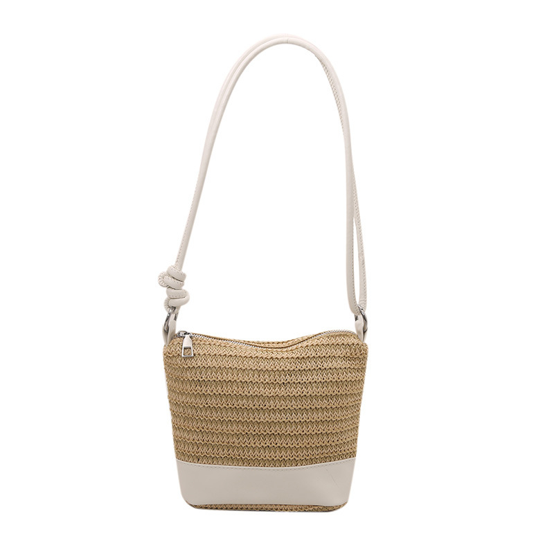 Ženska ručno pletena torbica od slame, mala veličina, crossbody, casual i svestrana, za plažu