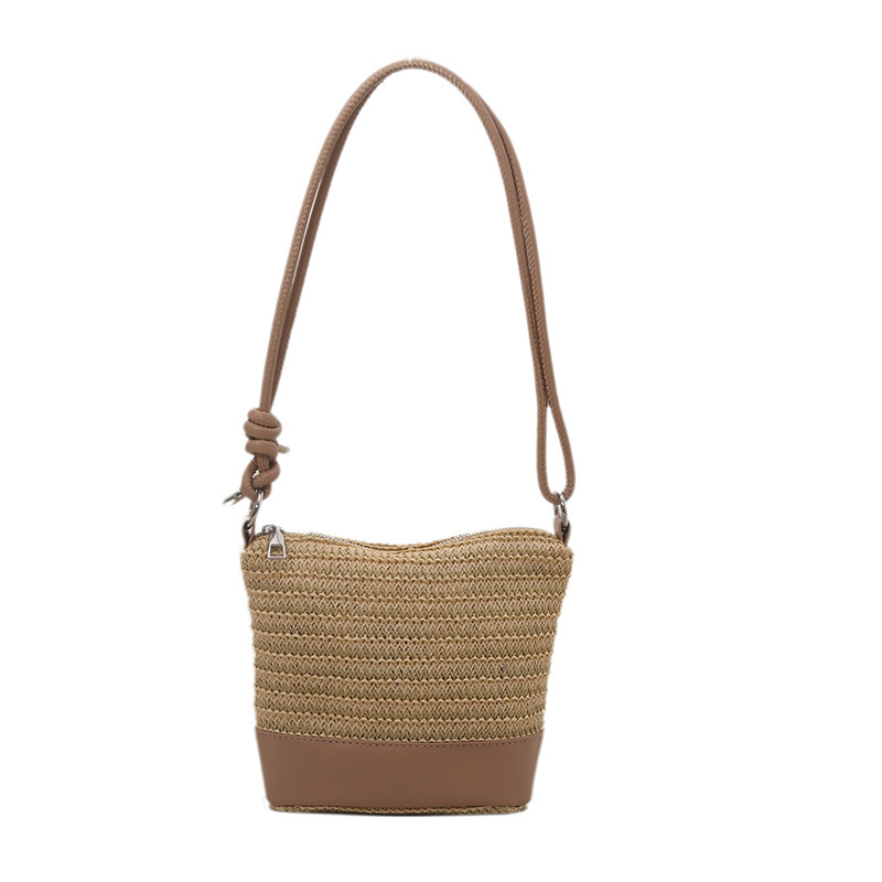 Ženska ručno pletena torbica od slame, mala veličina, crossbody, casual i svestrana, za plažu