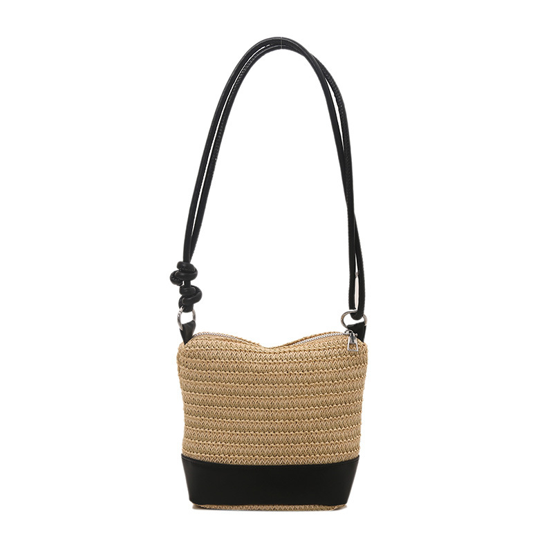 Ženska ručno pletena torbica od slame, mala veličina, crossbody, casual i svestrana, za plažu