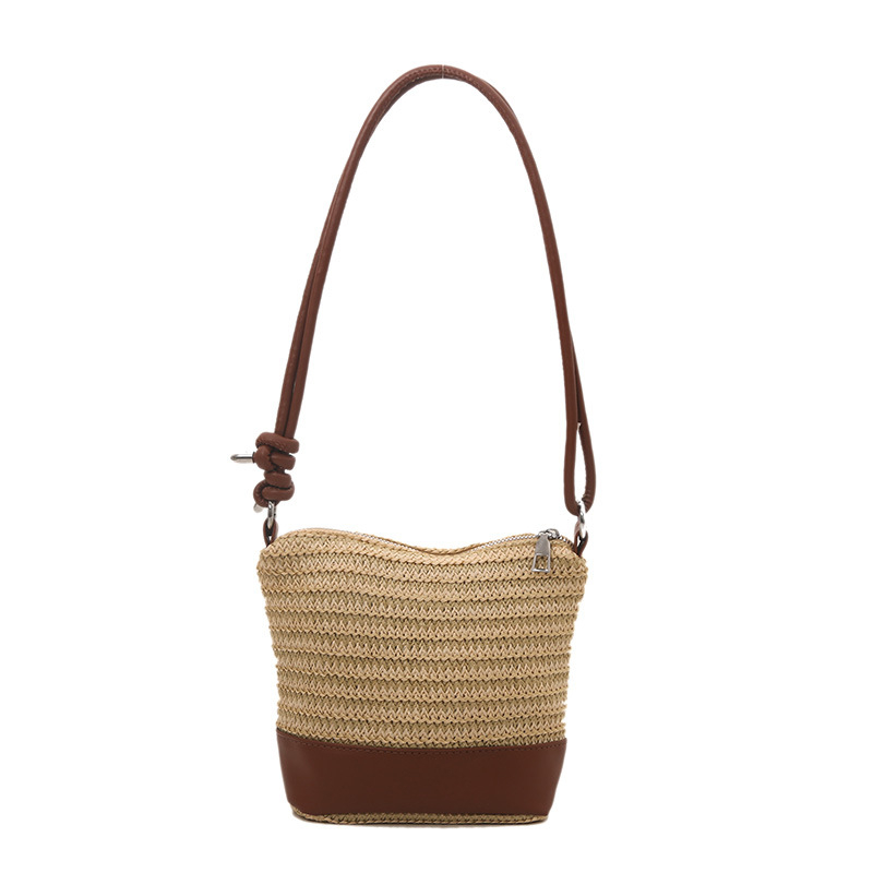 Ženska ručno pletena torbica od slame, mala veličina, crossbody, casual i svestrana, za plažu