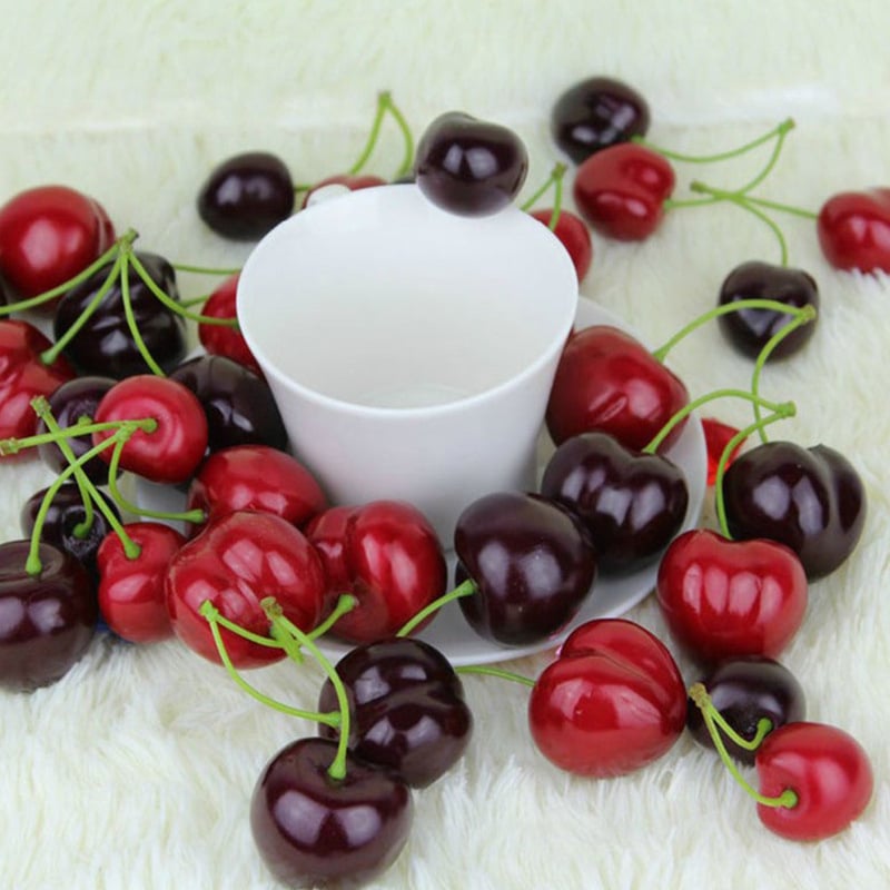 Cireșă Acerola din spumă pentru decor acasă și recuzită fotografică