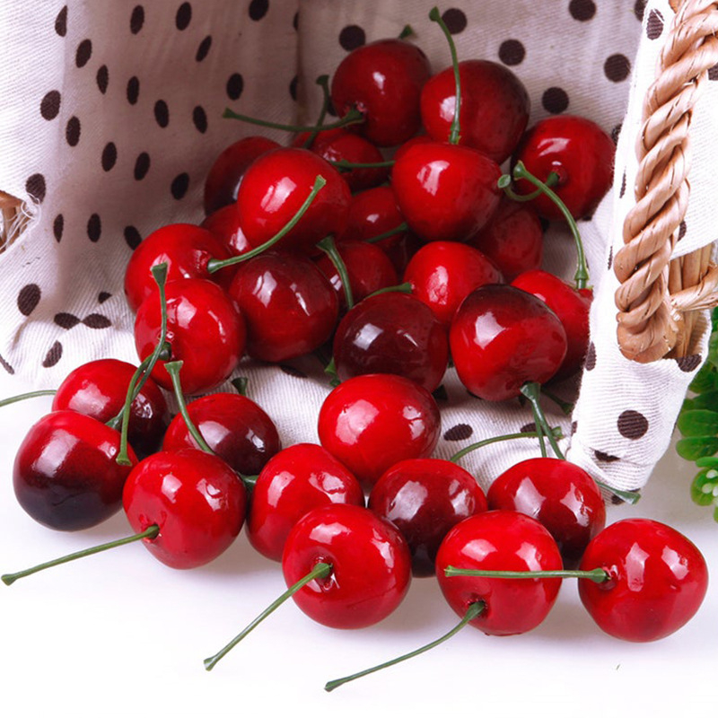 Cireșă Acerola din spumă pentru decor acasă și recuzită fotografică