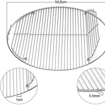 Grătar circular din oțel inoxidabil 304 pentru BBQ – portabil, pliabil, ușor de curățat; pentru carne, pește și coacere.