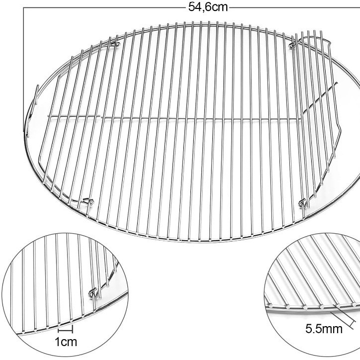Grătar circular din oțel inoxidabil 304 pentru BBQ – portabil, pliabil, ușor de curățat; pentru carne, pește și coacere.