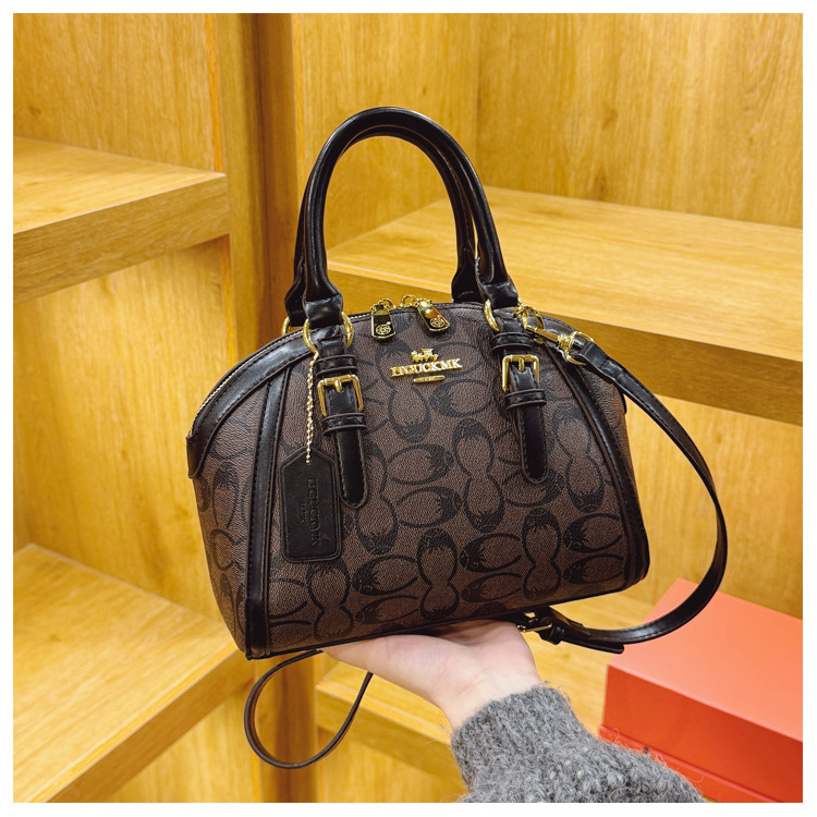 Ženska torba u obliku školjke, 2026 novi model, vintage stil, elegantan print, crossbody torba