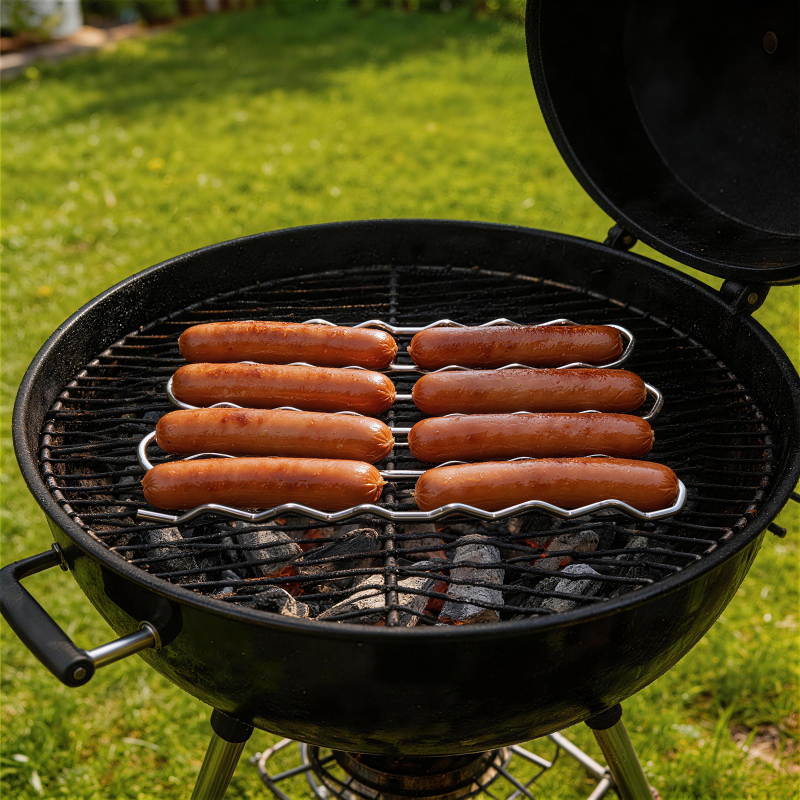 Suport pentru cârnați și grilă de grătar din oțel inoxidabil 304, 30 cm