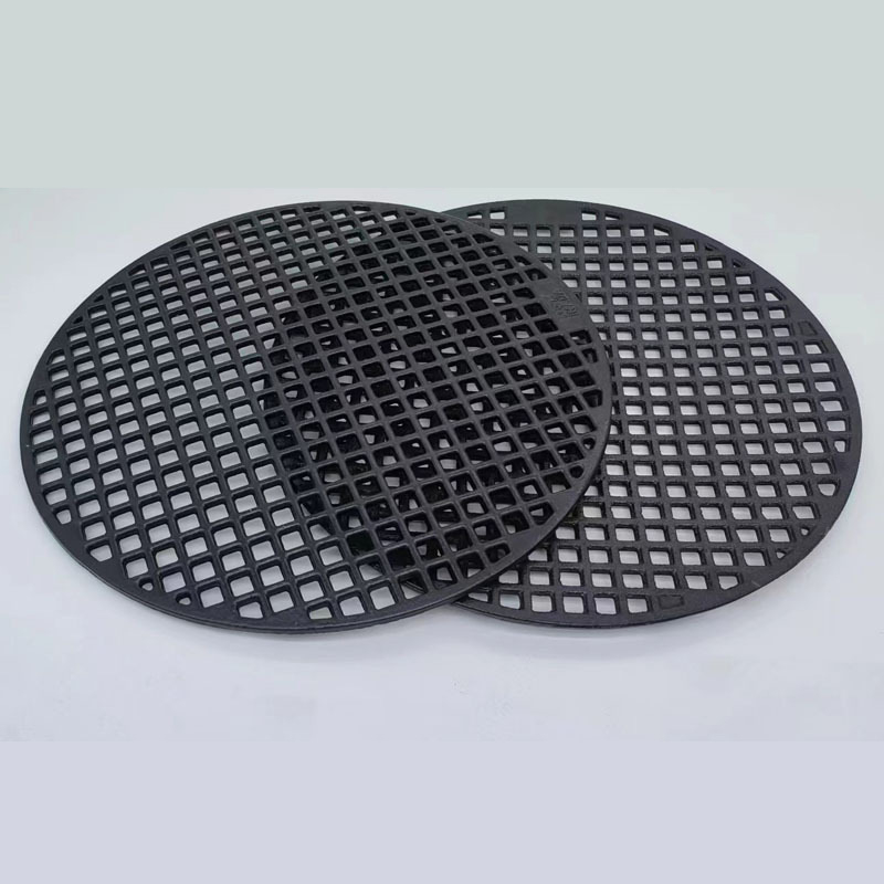 Grătar rotund din fontă cu găuri pătrate, grătar de afumare pentru carne, plasă de barbecue în stil coreean