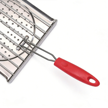 Gril pătrat pliabil pentru barbecue în aer liber – oțel inoxidabil, strat antiaderent, unealtă de grătar multifuncțională pentru carne și cârnați