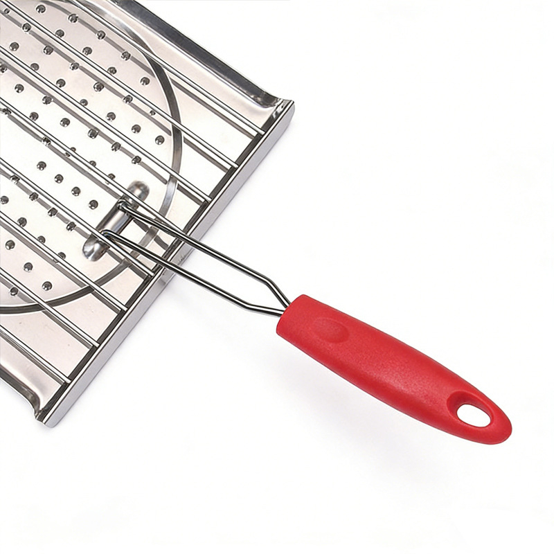 Gril pătrat pliabil pentru barbecue în aer liber – oțel inoxidabil, strat antiaderent, unealtă de grătar multifuncțională pentru carne și cârnați