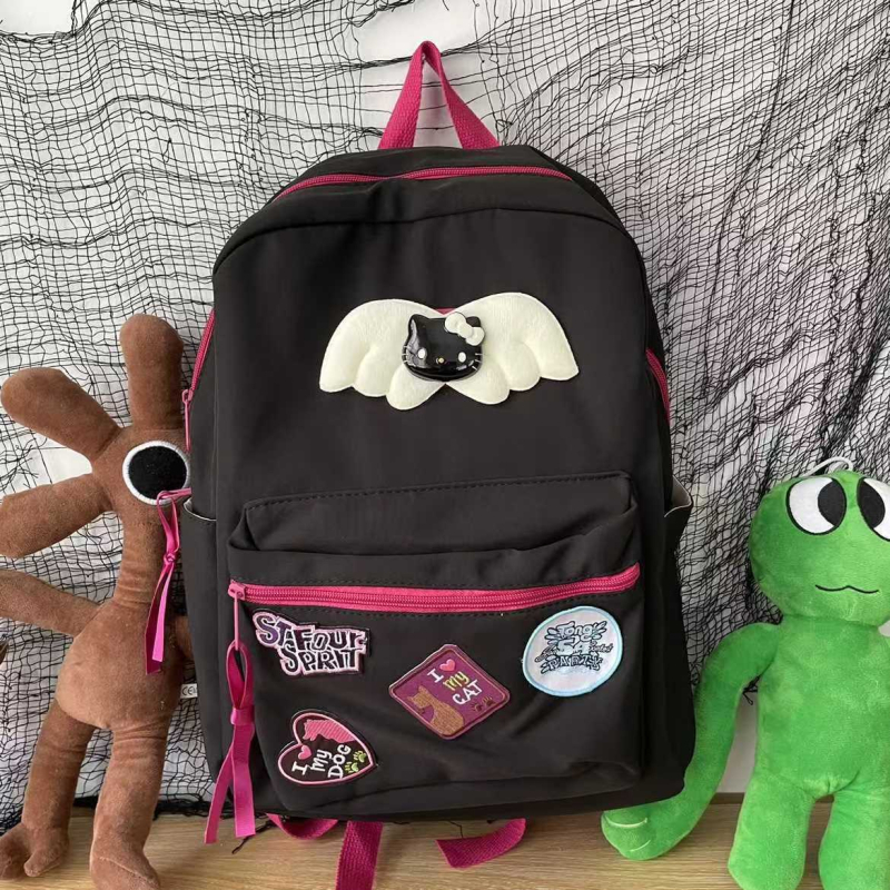 Ruksak s američkim retro stilom, križ i pauk, KT Wings