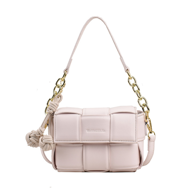 PU pletena crossbody torbica za žene, mala teksturirana kvadratna torbica