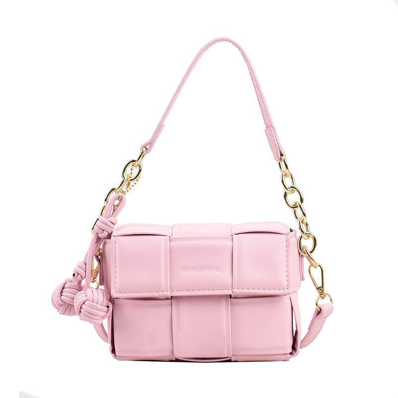 PU pletena crossbody torbica za žene, mala teksturirana kvadratna torbica