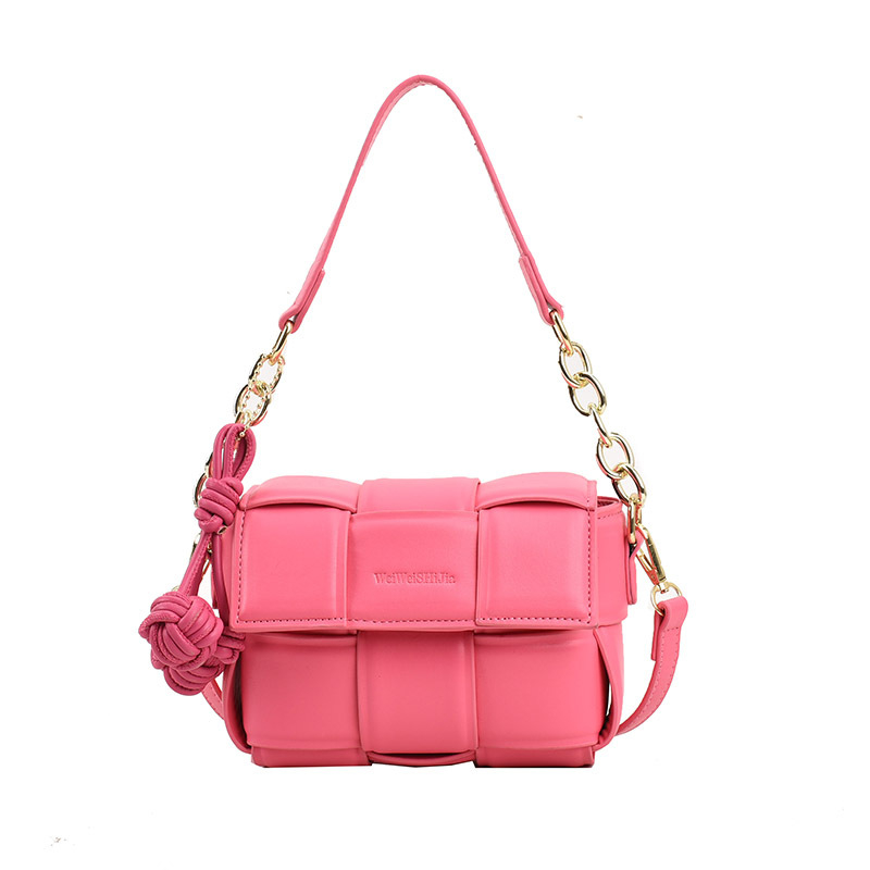 PU pletena crossbody torbica za žene, mala teksturirana kvadratna torbica