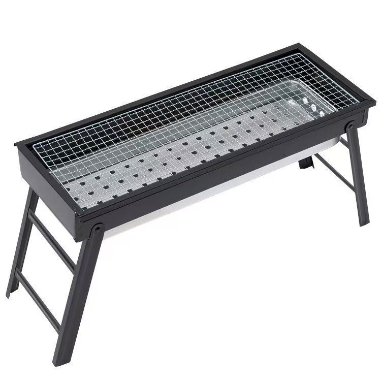 Grill cu cărbune portabil, pliabil, pentru exterior, fără fum, compact, pentru uz casnic, cu frigărui