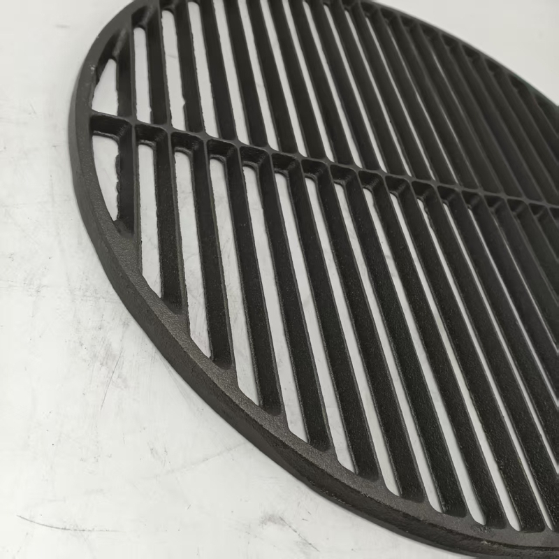 Placă grill rotundă din fontă, fără strat de acoperire, antiaderentă pentru grătar și kebab