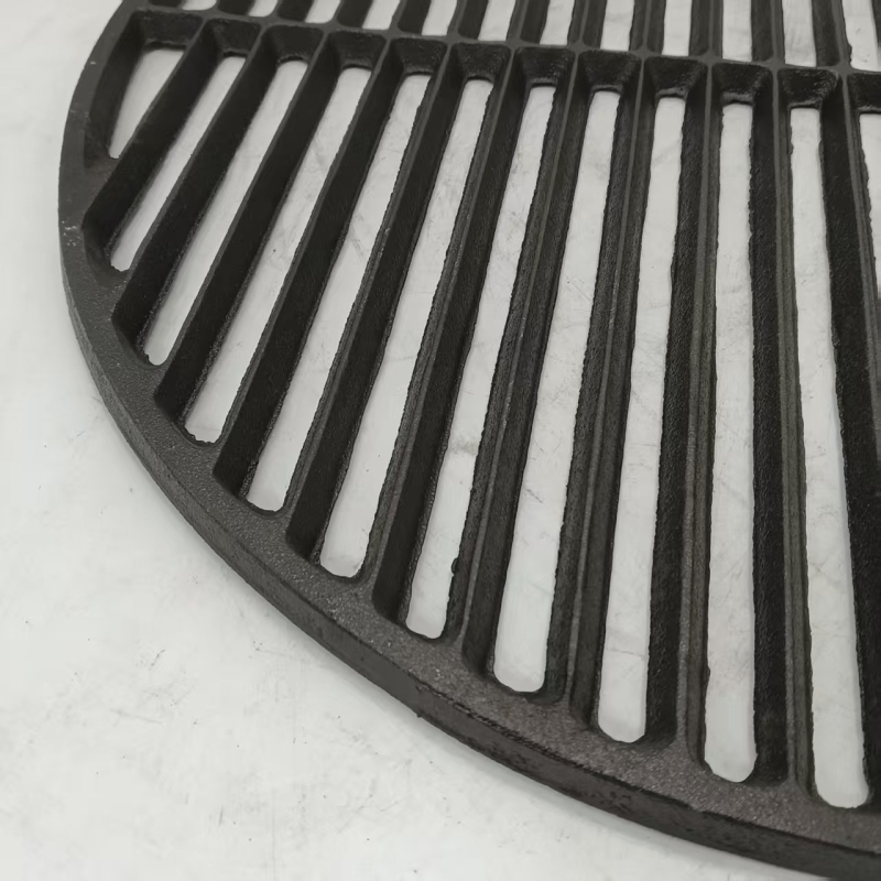 Placă grill rotundă din fontă, fără strat de acoperire, antiaderentă pentru grătar și kebab