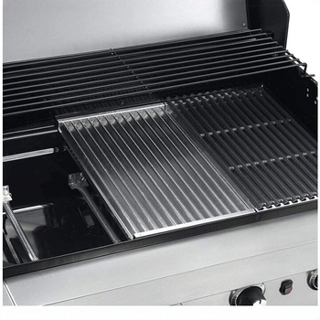 Set din oțel inoxidabil pentru grătarele Weber pe gaz, cu difuzor de căldură și grătar